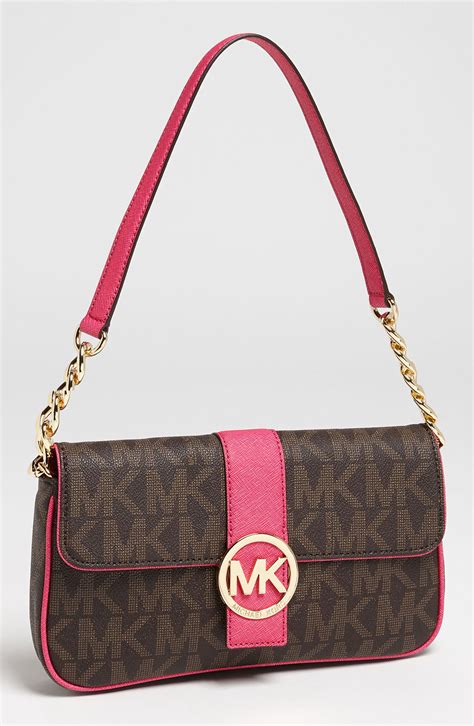 michael kors brown signature shoulder bag|Michael Kors small brown purse.